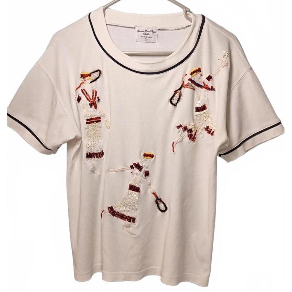 Marisa Christina Women's 80's Vintage Embroidered Badminton T‎ Shirt Small